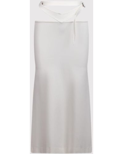 The Attico Cut-Out Midi Skirt - White
