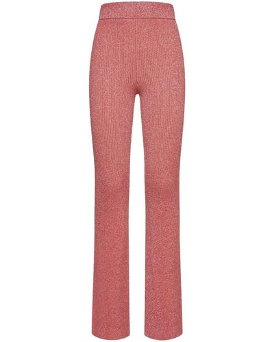 Gcds Viscose And Lurex Trousers - Red