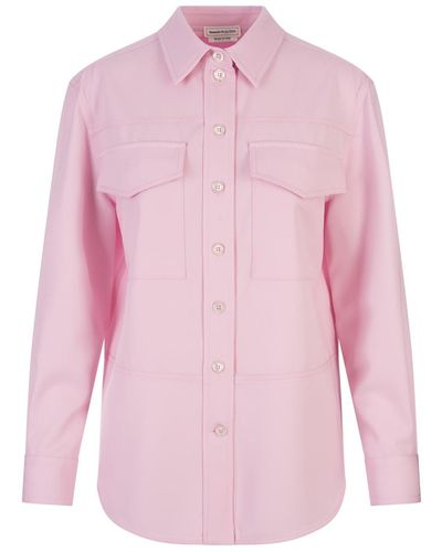 Alexander McQueen Shirt With Military Pockets - Pink
