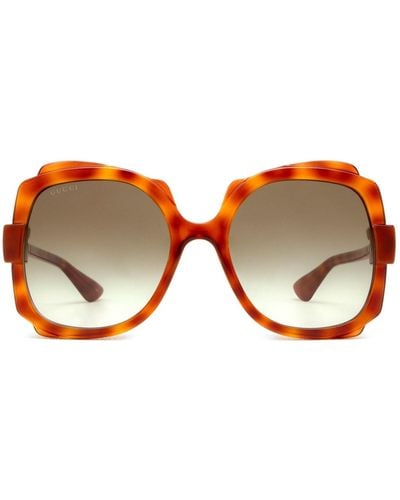 Gucci Square Frame Sunglasses - Orange
