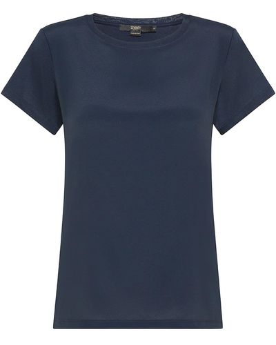 Seventy Jersey And Silk T-Shirt - Blue