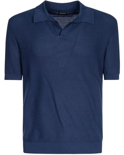 Zegna Short-Sleeved Classic Polo Shirt - Blue