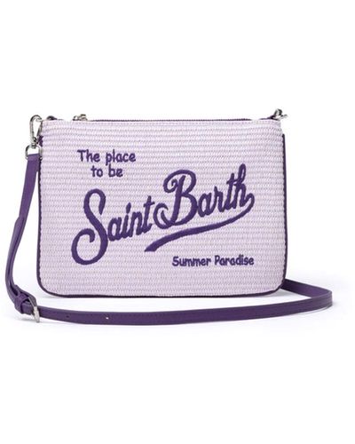 Mc2 Saint Barth Parisienne Straw Pouch - Purple