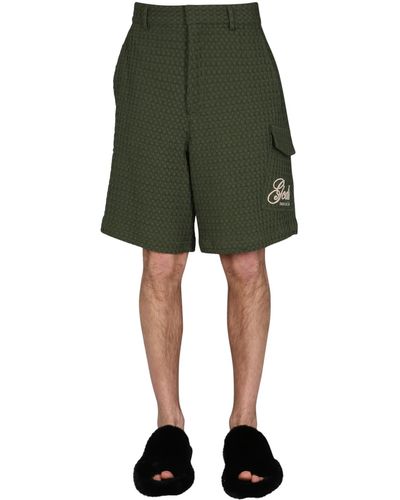 Gcds Bermuda With Embroidered Logo - Green