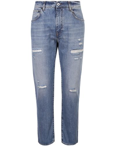 14 Bros Ripped Effect Jeans - Blue