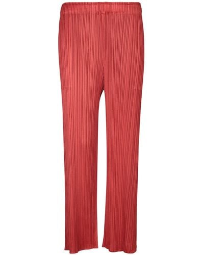 Pleats Please Issey Miyake Trousers - Red
