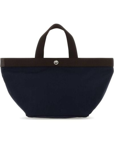 Herve Chapelier Canvas Shopping Bag - Blue