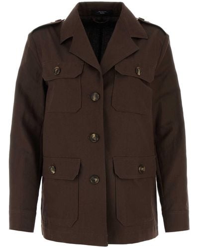 Weekend by Maxmara Cotton Blend Bacca Jacket - Brown