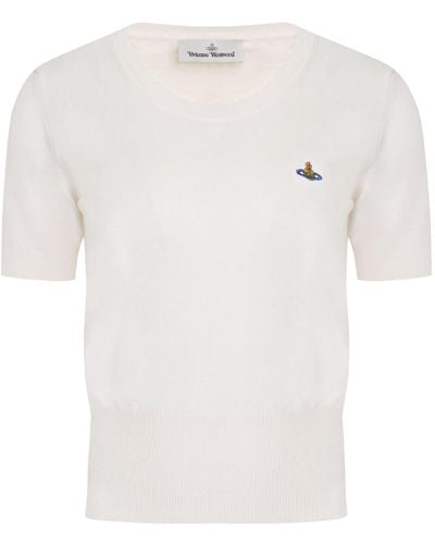 Vivienne Westwood Bea Logo Knitted T-shirt - White