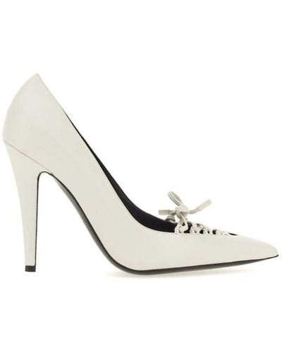 Tom Ford Lace-up Pointed-toe Court Shoes - White