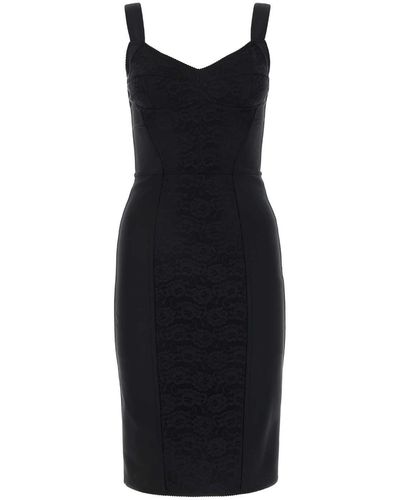 Dolce & Gabbana Powernet And Lace Dress - Black