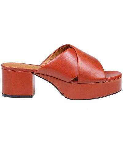 Marni Crossed Sandal In Calfskin - Multicolour