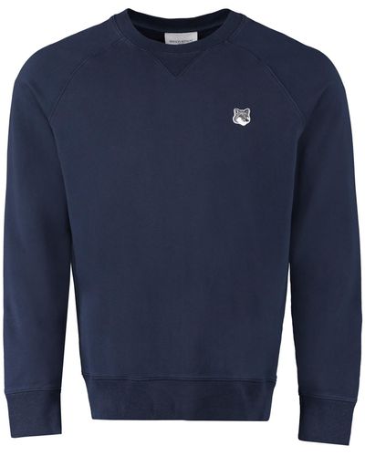 Maison Kitsuné Cotton Crew-neck Sweatshirt - Blue
