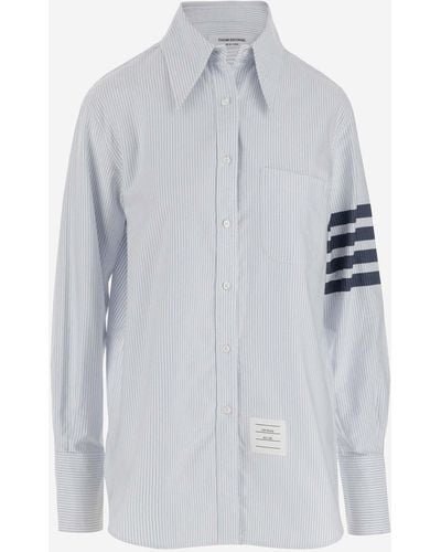 Thom Browne 4 Bar Cotton Shirt - Gray