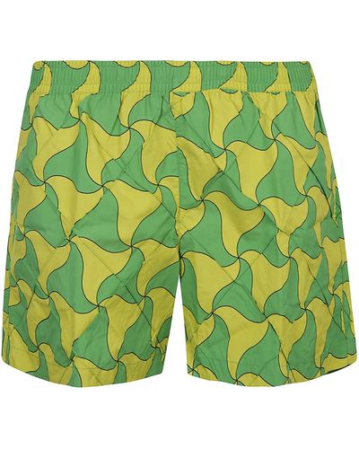 Bottega Veneta Tech Triangle Swim Boxer Shorts - Green