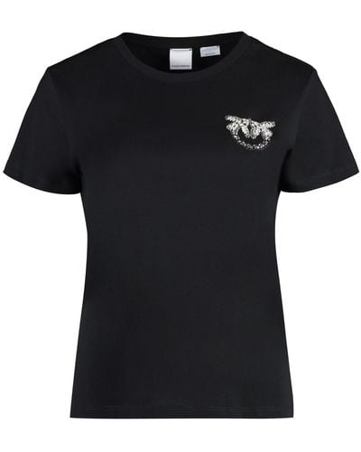 Pinko Nambrone Decorative Inserts Crew-neck T-shirt - Black