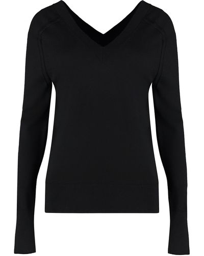 Calvin Klein Wool V-Neck Sweater - Black