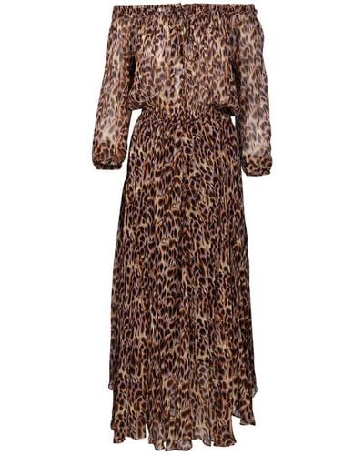 Isabel Marant Leopard-Printed Drawstring Dress - Brown