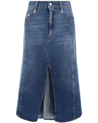 Alexander McQueen Midi Skirt - Blue