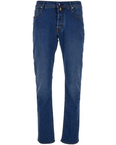 Jacob Cohen Bard Slim Jeans With Logo Patch - Blue