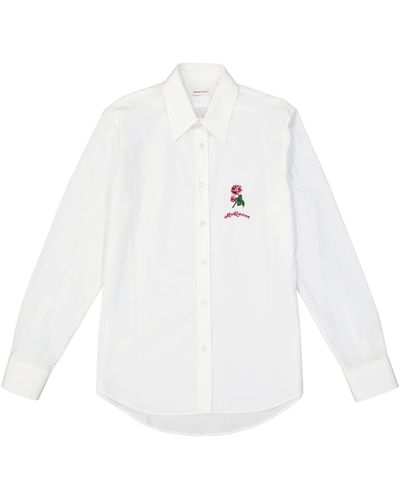 Alexander McQueen Flower Detail Cotton Shirt - White