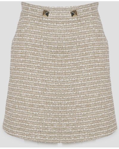 Valentino Gold Cotton Tweed Skirt - Metallic