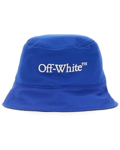 Off-White c/o Virgil Abloh Logo-embroidered Reversible Bucket Hat - Blue
