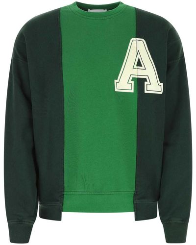 Ambush Two-tone Cotton Oversize Sweatshirt - Green