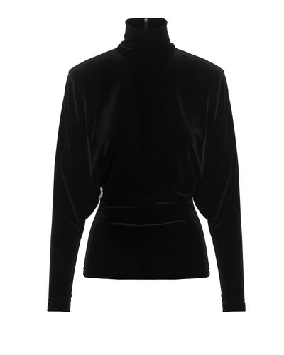 Alexandre Vauthier Velvet Sweater - Black