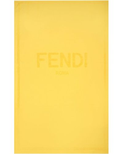 Fendi Beach Towel For Kids With Logo - Yellow
