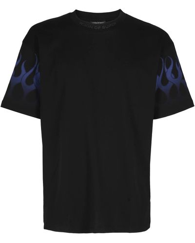 Vision Of Super Tshirt With Flames - Black