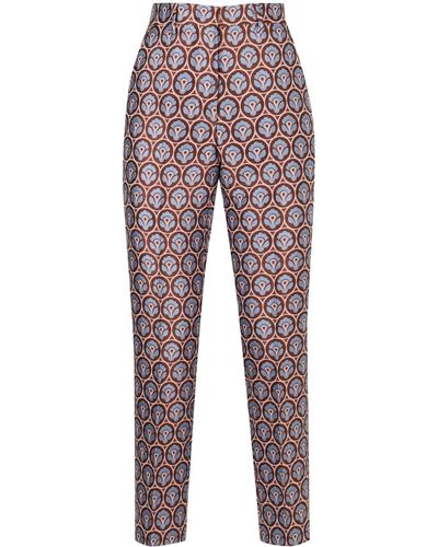 Etro Cropped Cigarette Trousers - Red