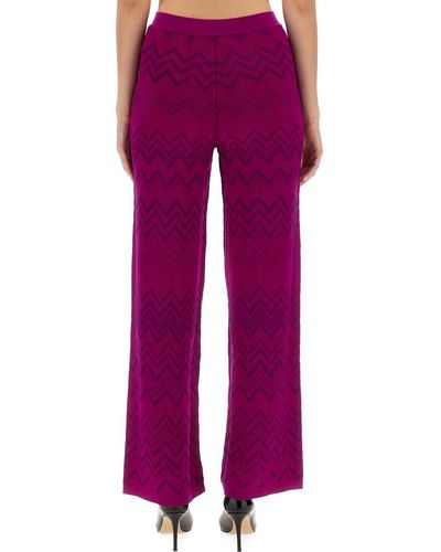 Missoni Wool Blend Trousers - Purple