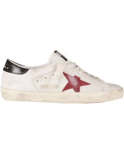 Golden Goose Super-star Net And Leather Upper Suede Star Shiny - Pink