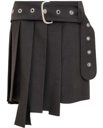 Off-White c/o Virgil Abloh Pleated Asymmetric Skirt - Black