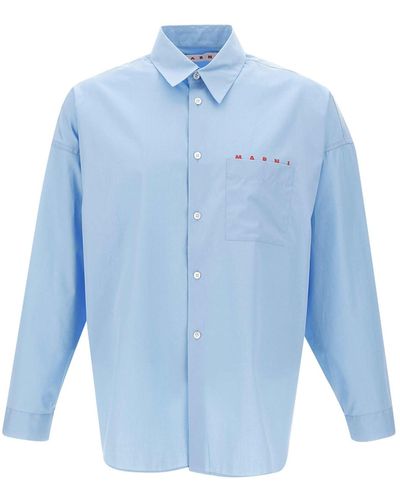 Marni Organic Cotton Poplin Shirt - Blue