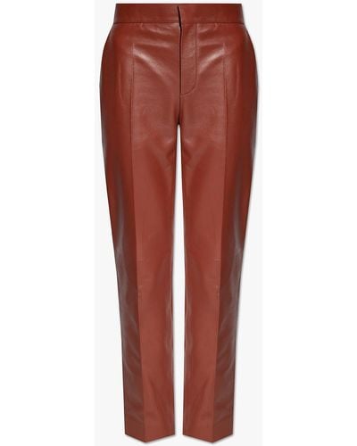 Chloé Leather Trousers - Red