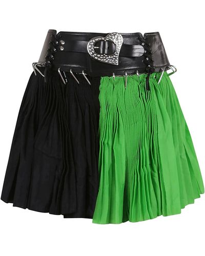 Chopova Lowena Belted Polyester Mini Skirt - Green