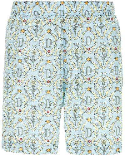 Drole de Monsieur Printed Polyester Plage Ornements Swimming Shorts - Blue