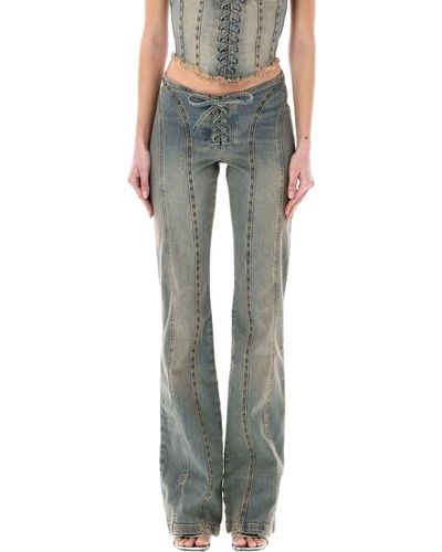 MISBHV Lara Laced Studded Jeans - Gray