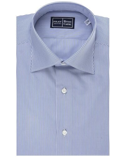 Fray Regular Fit Shirt With Light And Stripes - Blue