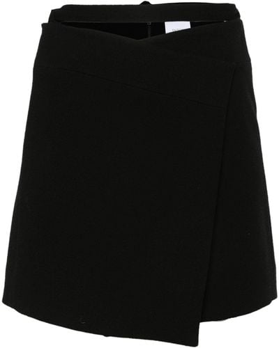 Patou Double Wool Crepe Skirt - Black