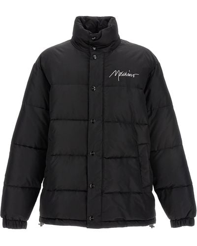 Moschino Logo Embroidery Down Jacket Casual Jackets - Black
