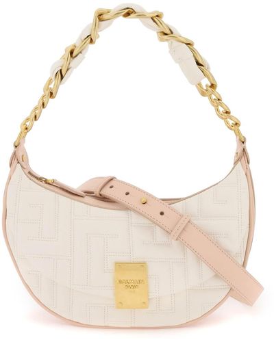 Balmain 1945 Soft Quilted Leather Hobo Bag - White