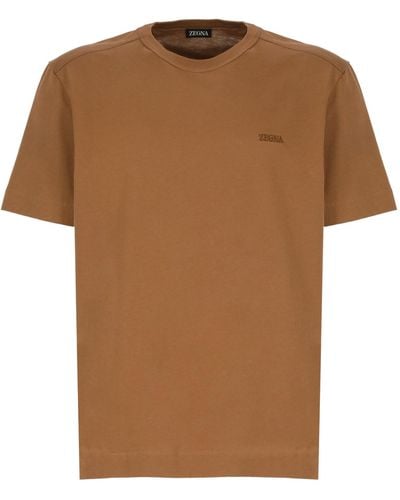 ZEGNA T-Shirts And Polos - Brown