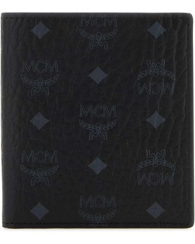 MCM Printed Canvas Wallet - Black