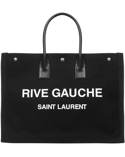 Saint Laurent Ysl Rive Gauche Tote Bag - Black