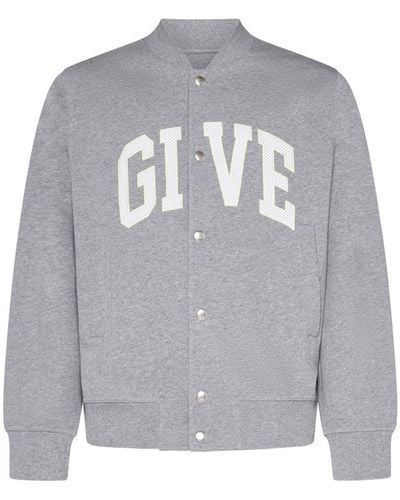 Givenchy Logo Printed College Varsity Jacket - Gray