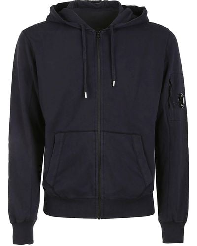 Definitief Interpreteren maandag C.P. Company Light Fleece Open Hooded Sweatshirt in Black for Men | Lyst