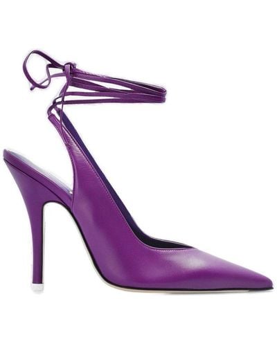 The Attico Venus Pointed Toe Slingback Court Shoes - Purple